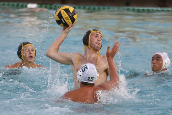 Lemoore's Chris Bonham takes aim in Tuesday's win over Reedley High School in the Tigers' pool.